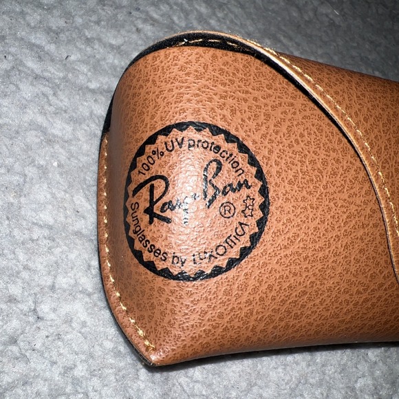 Official‎ Ray Ban Sunglasses Case Brown/Tan Leather Luxottica *No Glasses - Picture 2 of 6
